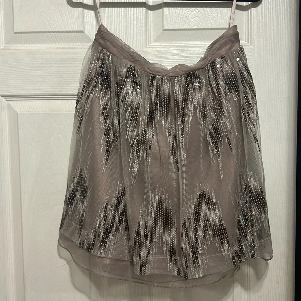 Antonio Melani Skirt Fully Lined Silver Bronze Platinum Size 10 Holiday